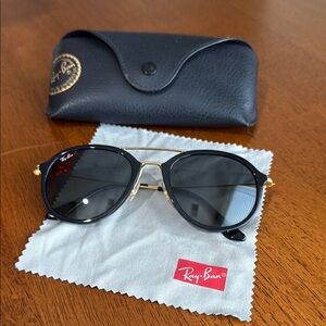 Ray-Ban Black and Gold Women's Sunglasses